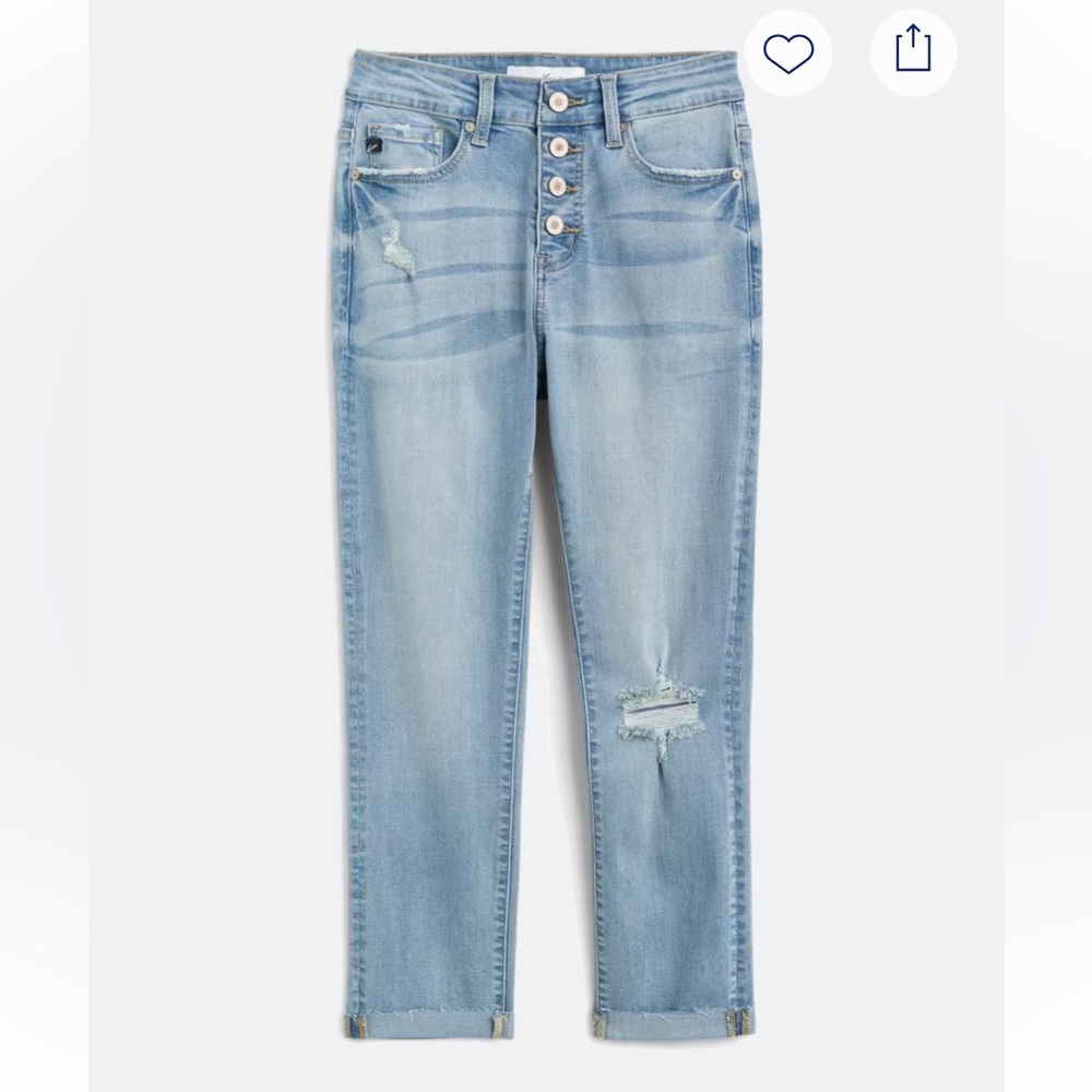 KanCan Light Blue Distressed Ankle Jeans